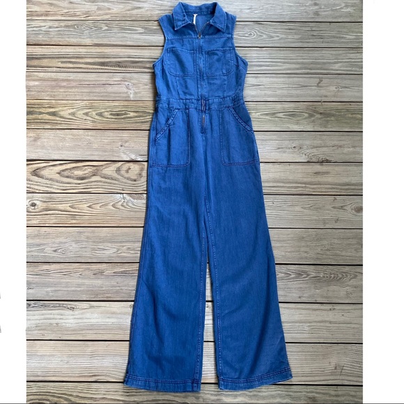 retro denim jumpsuit
